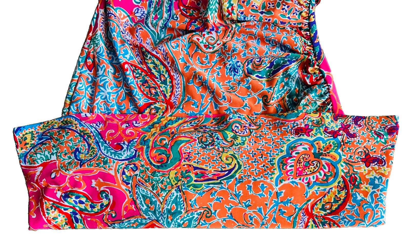 Lauren Ralph Lauren Petites 4P Multicolor Paisley Sheath V-Neck Ruched Dress