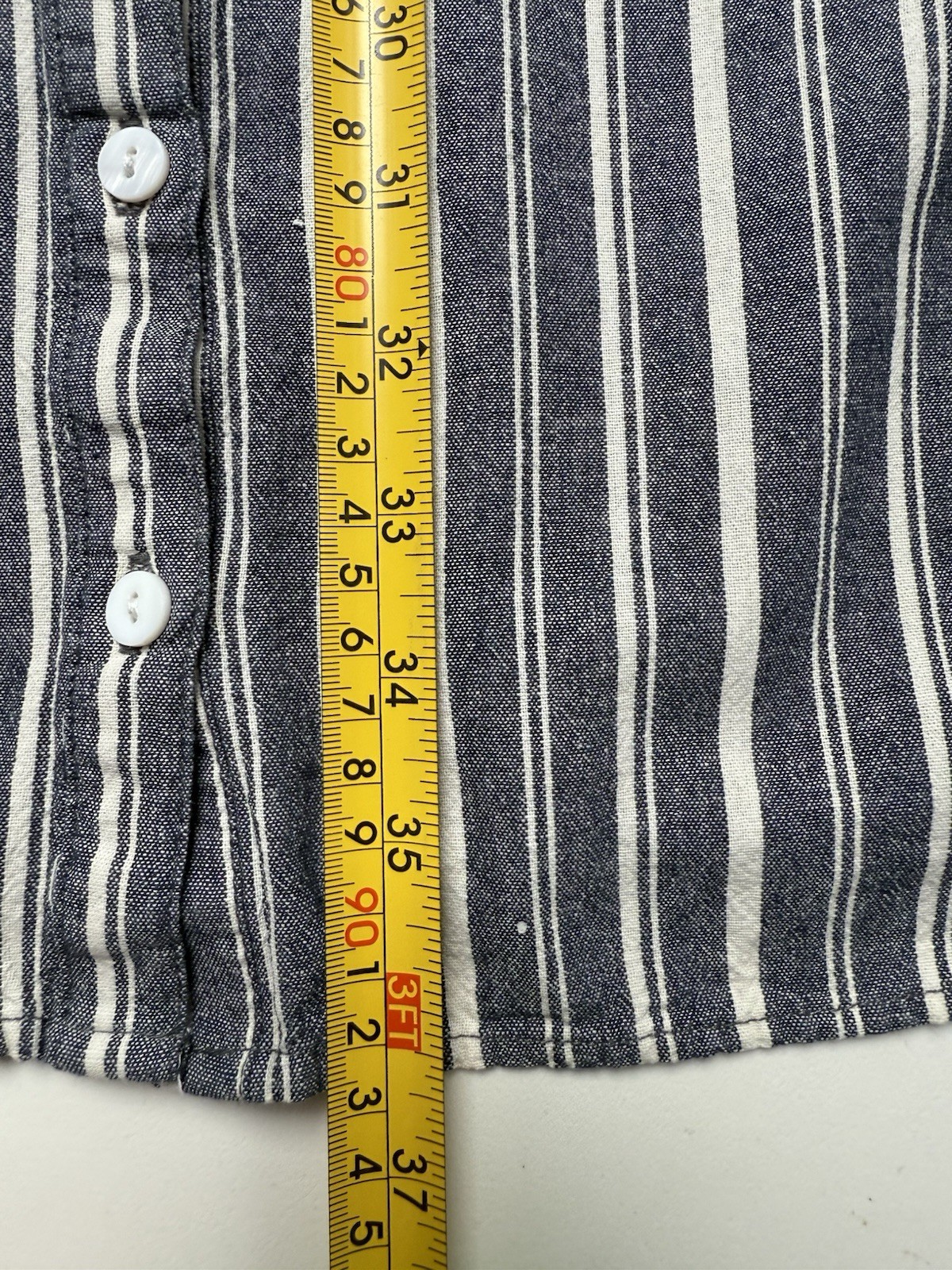 Beams Heart Dress Small Blue Brown White Striped Japan