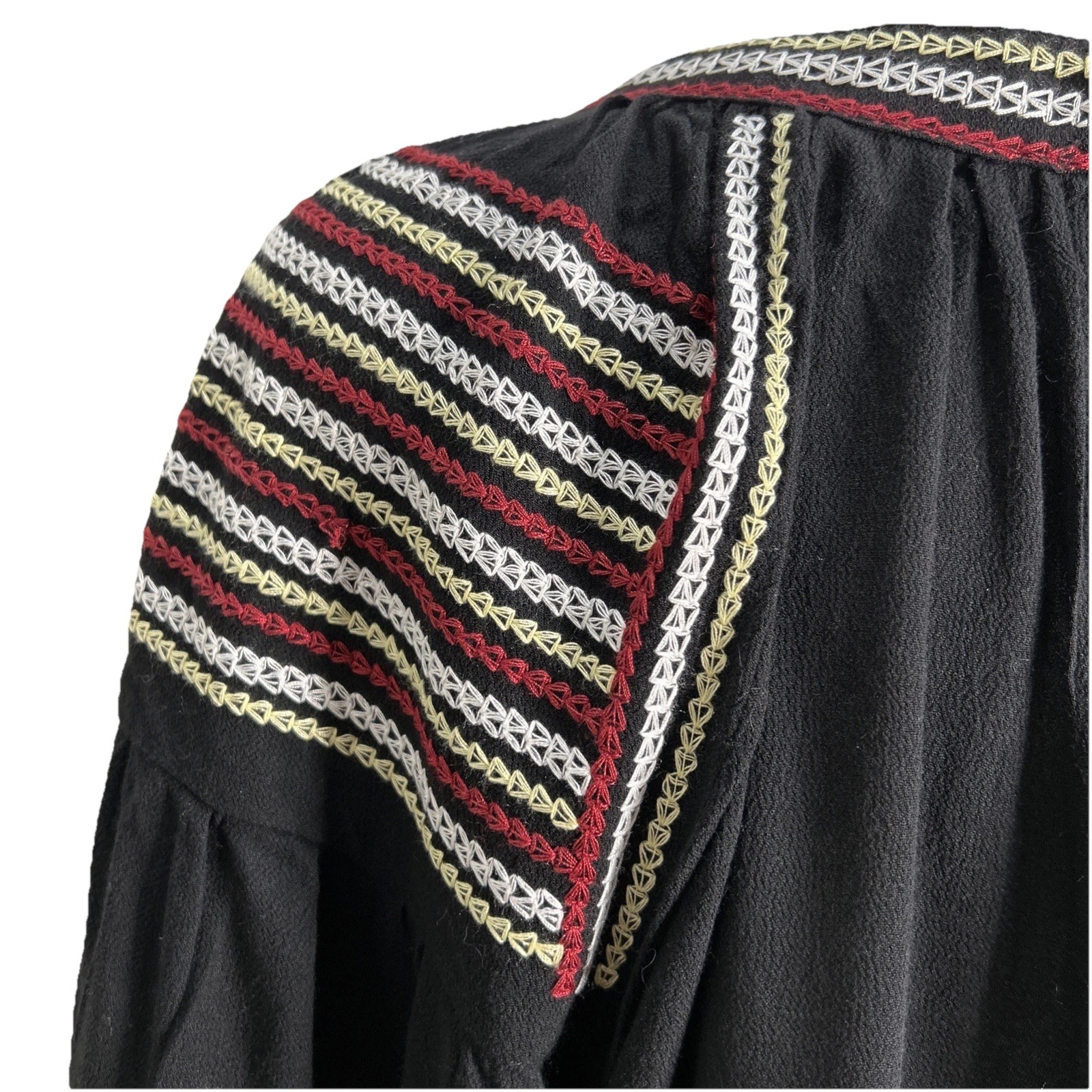 Velzera Aztec Bohemian Tunic Mini Dress Women Med. Festival Hippie Embroidered ￼