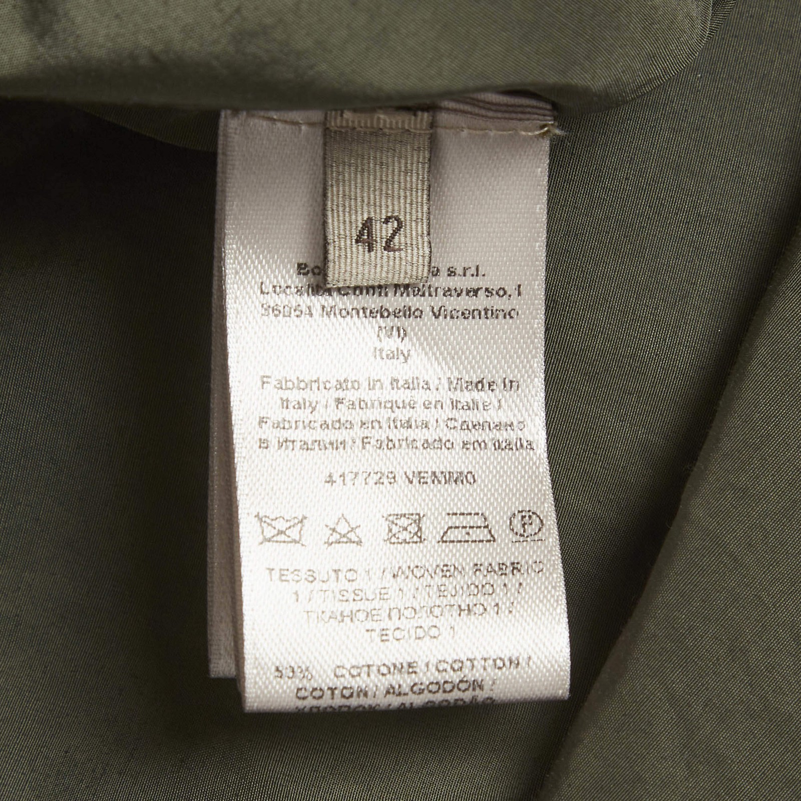 Bottega Veneta Olive Green Synthetic Asymmetrical Midi Dress M