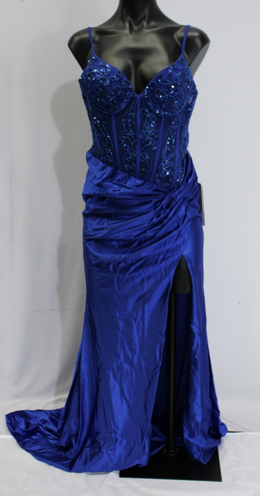 Stacees Women’s Beaded Corset Bodycon Prom Dress JL3 Royal Blue See Description