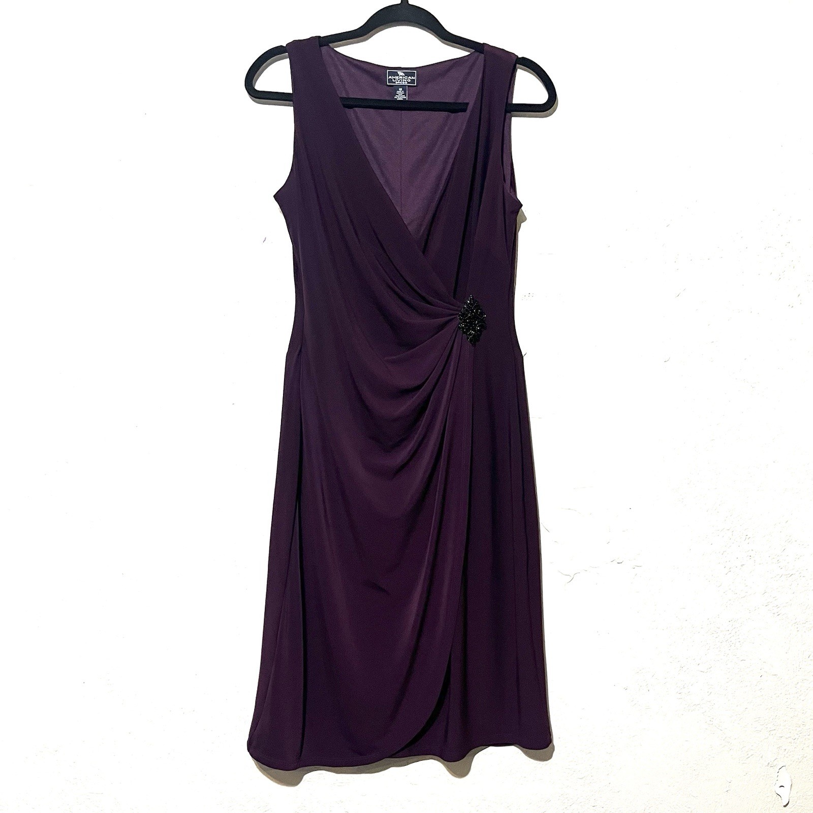American Living Purple Rushed Sleeveless Women’s Dress Size 10