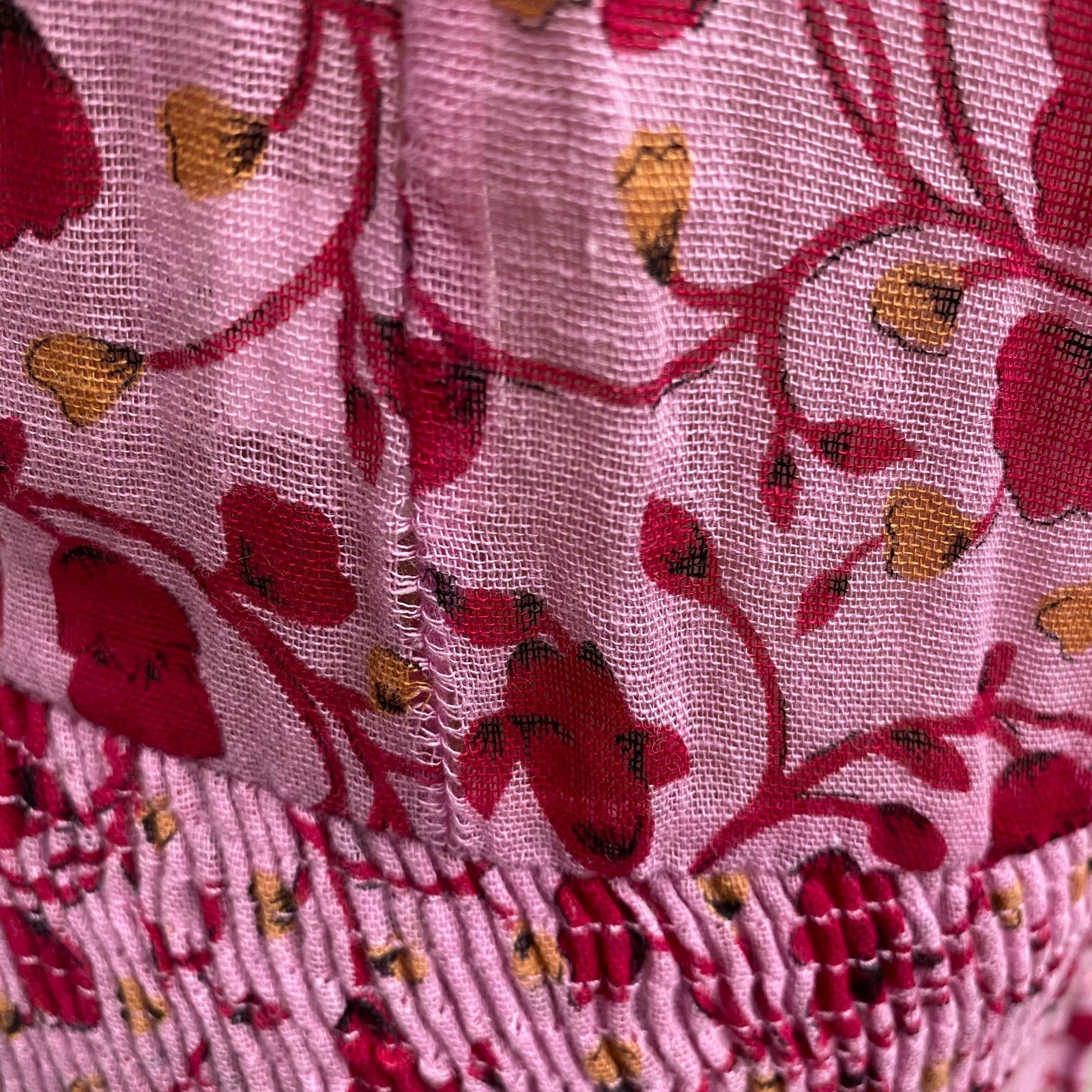 Poupette St Barth Womens Pink Floral Halter Sleeveless Smocked Ruffled Dress L