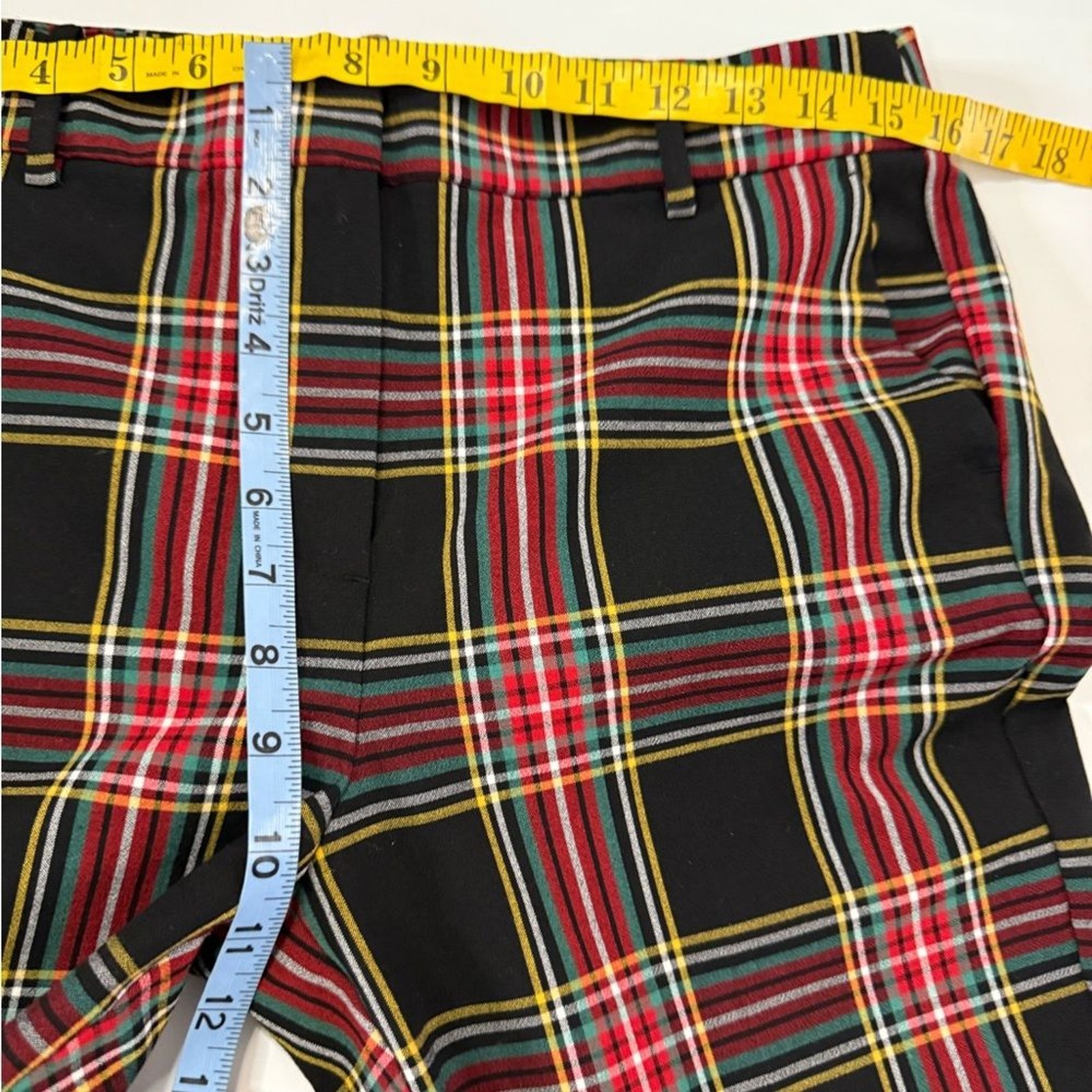 J.Crew Ruby full length tartan Plaid Trousers in Red and Black in size 8