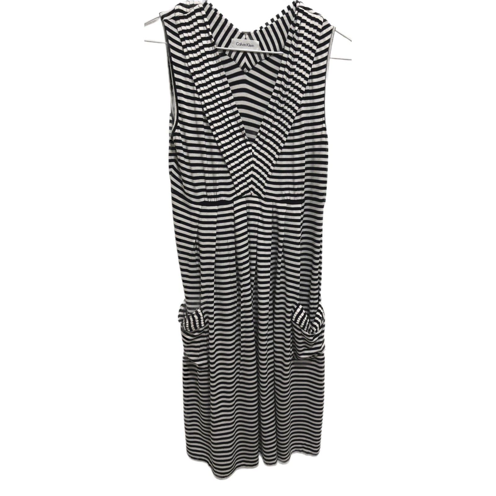 0237 Calvin Klein Soft&Stretchy Striped Sleeveless Dress