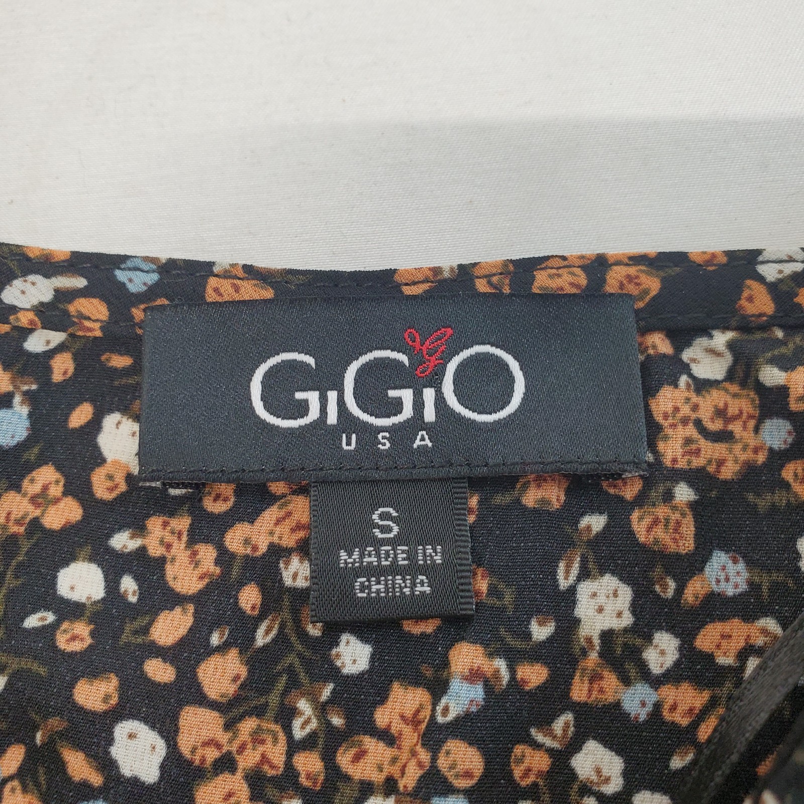 GiGiO Micro Floral Dress Size Small Dolman Sleeve Elastic Waist