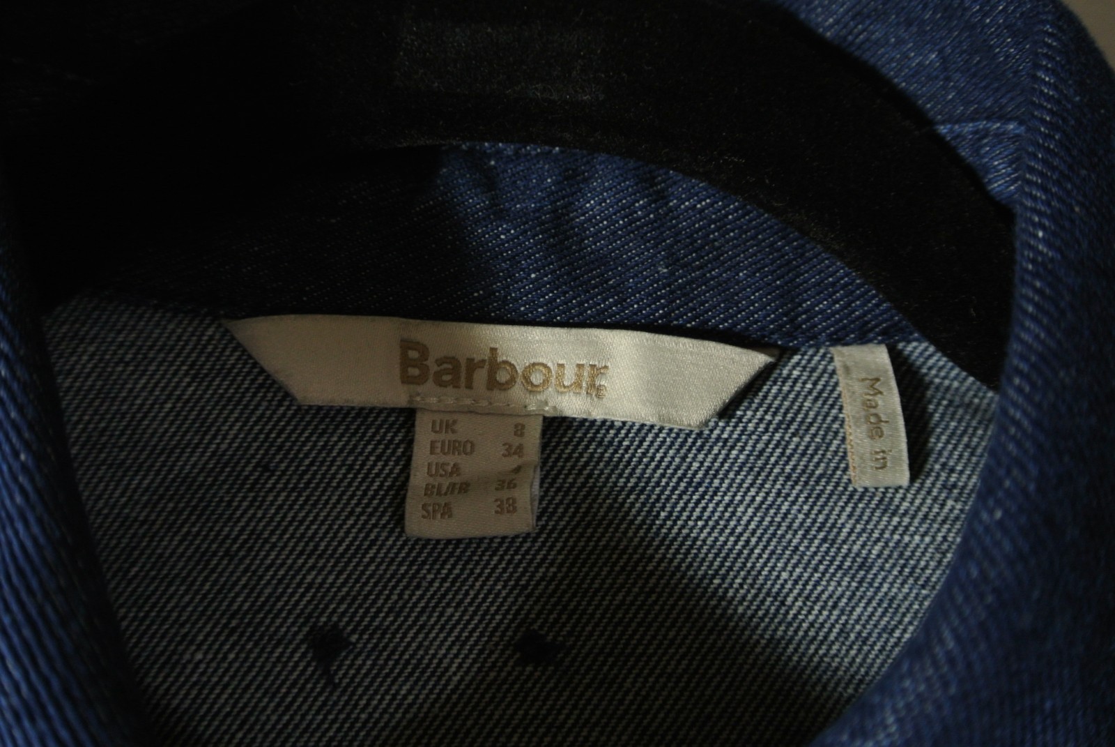 NEW, Barbour Women’s Maia Pointed-Collar Mini Denim Dress in Blue Sz 4 #MD2139