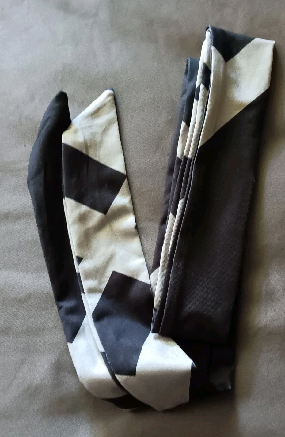 Black White & Gray Geometric V-Neck Long Sleeve Shift Knee Dress XXL with belt
