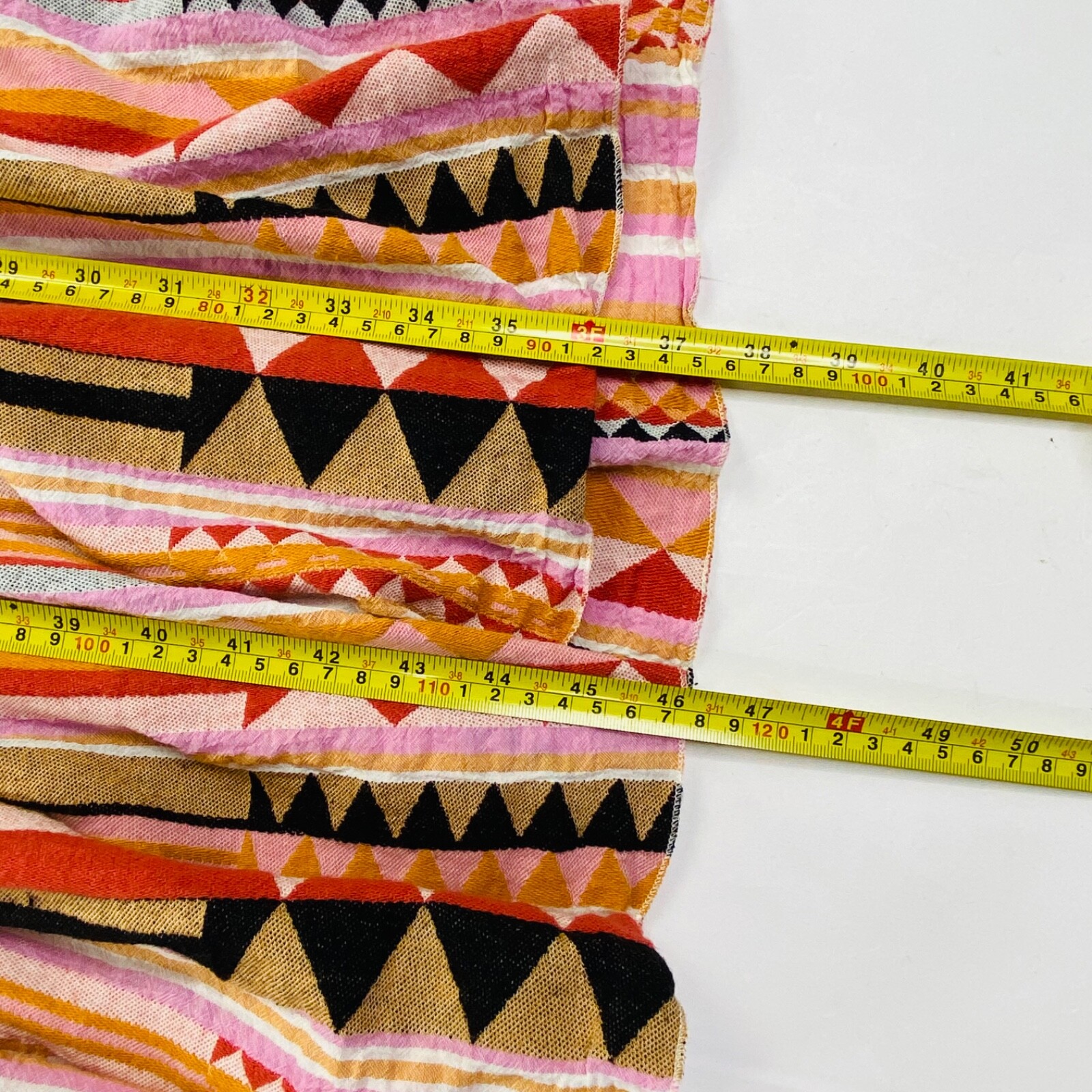 Devotion Twins Dress Aztec Festival Print Boho Chic Midi Cotton Coquette Med.