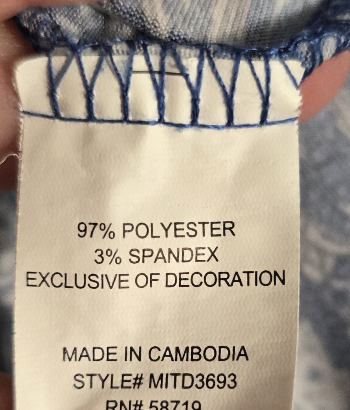 NY Collection BLUE/WHITE/BLACK Dress FLARED Crochet 3/4 Sleeve Sz Small