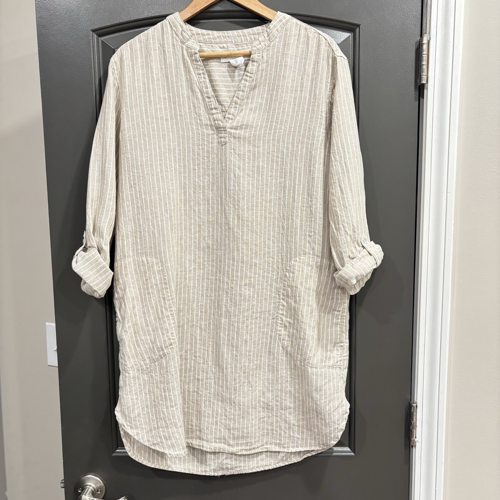 c c california linen dress L But Fits Like A Medium Beachy, Nautical, Preppy