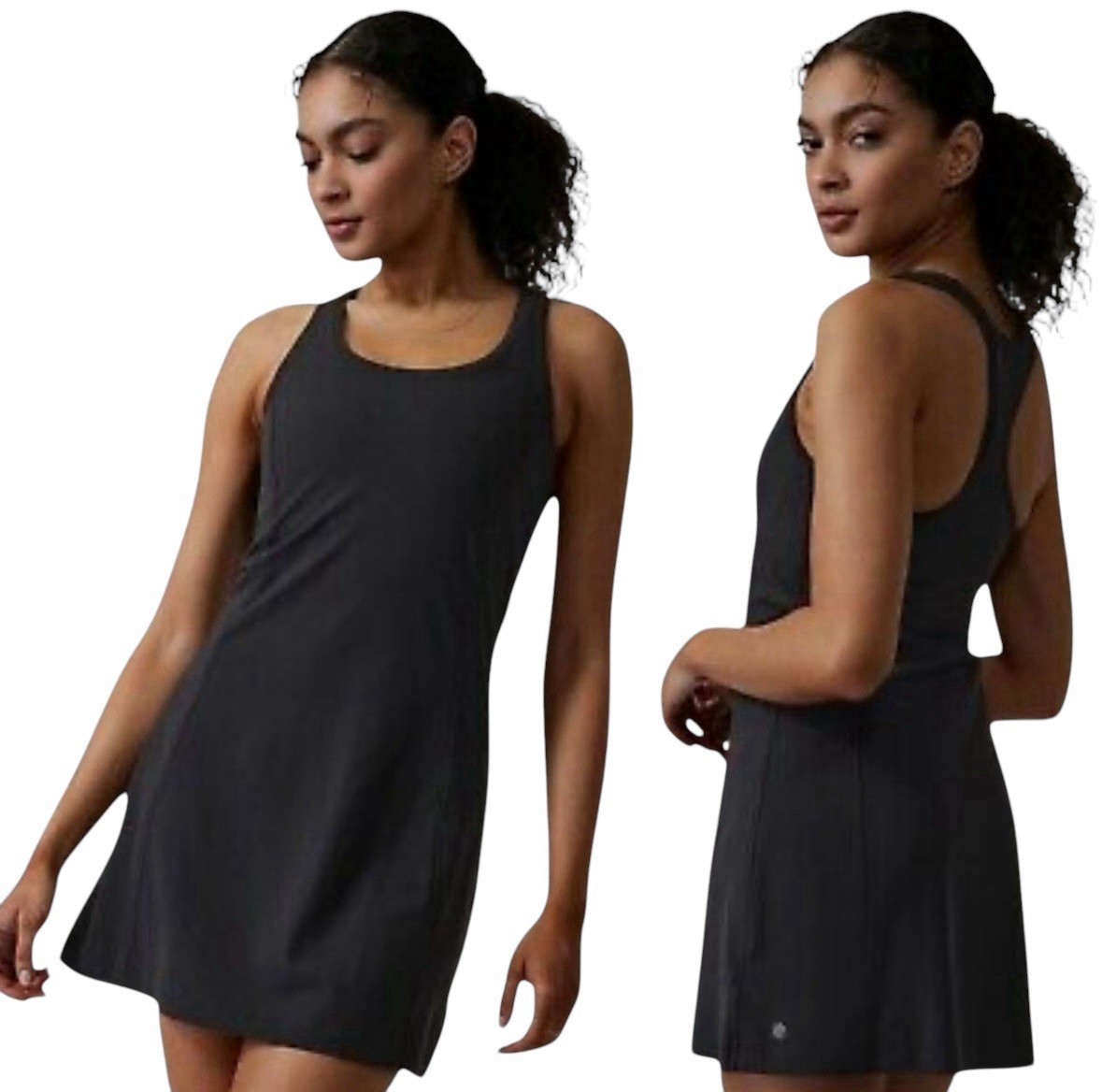 Athleta On My Way Black Dress Size XSmall Womens Athletic Racerback