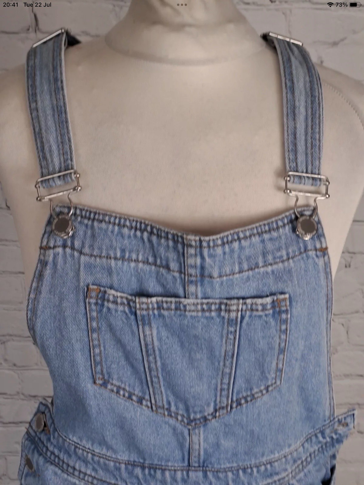 Women’s H&M Blue Denim Pinafore Dungaree Dress Size 10
