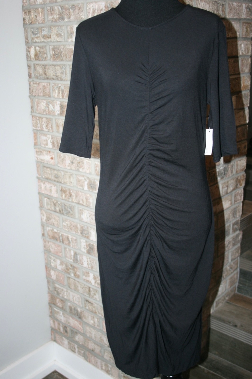 Daily Ritual Womens Black Short Sleeve T-Shirt Dress SZ M