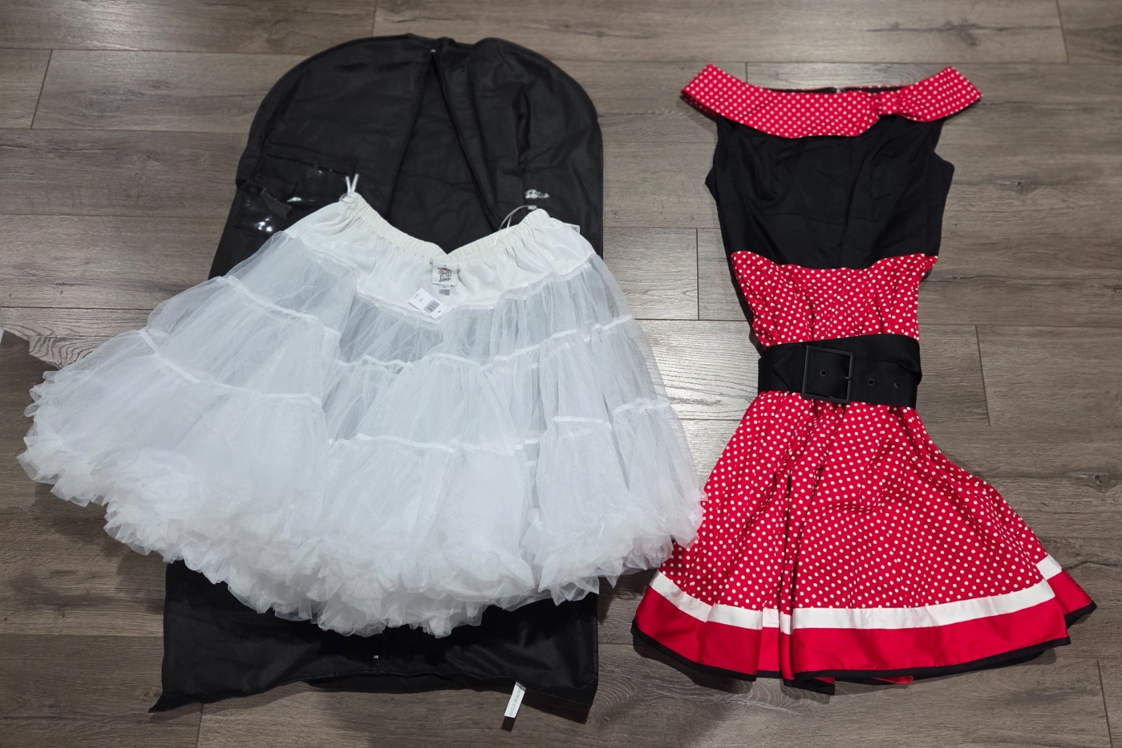 NEW Disney Parks The Dress Shop Minnie Mouse Red Dots Dress with SKIRT Large