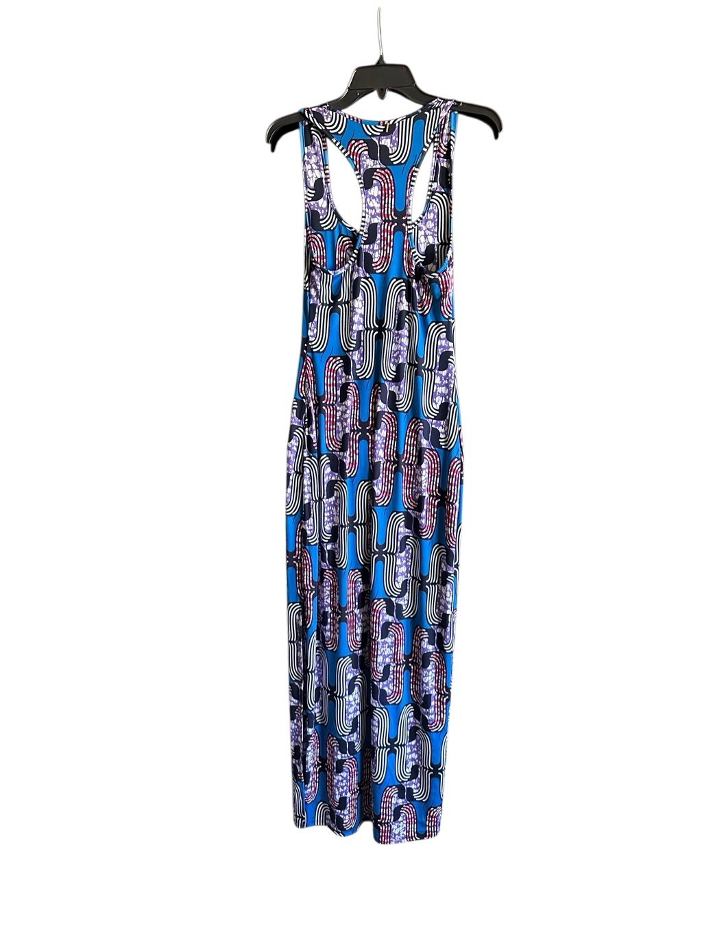 NWT MISA Los Angeles Blue Patterned Sleeveless Tank Maxi Dress. Size Large
