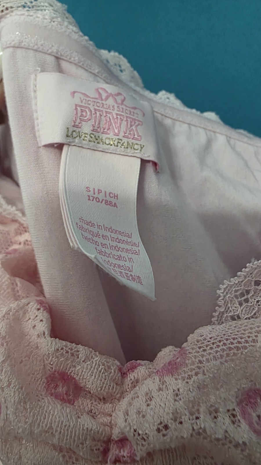 VS PINK X LoveShackFancy Strapless Lace Mini Dress