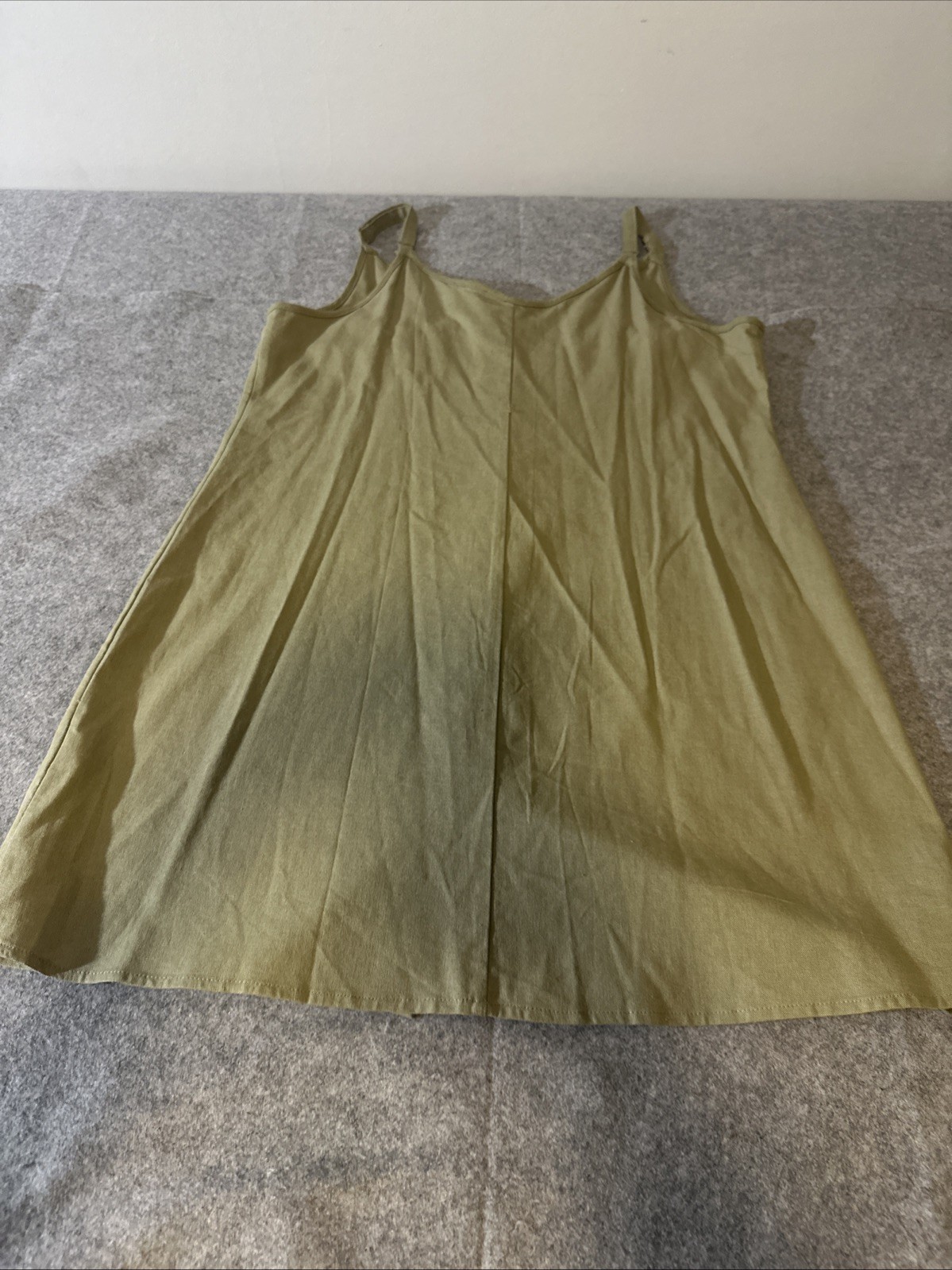 Cotton On Large Linen Blend Full Button Front Mini Dress Tunic Olive Minimalist