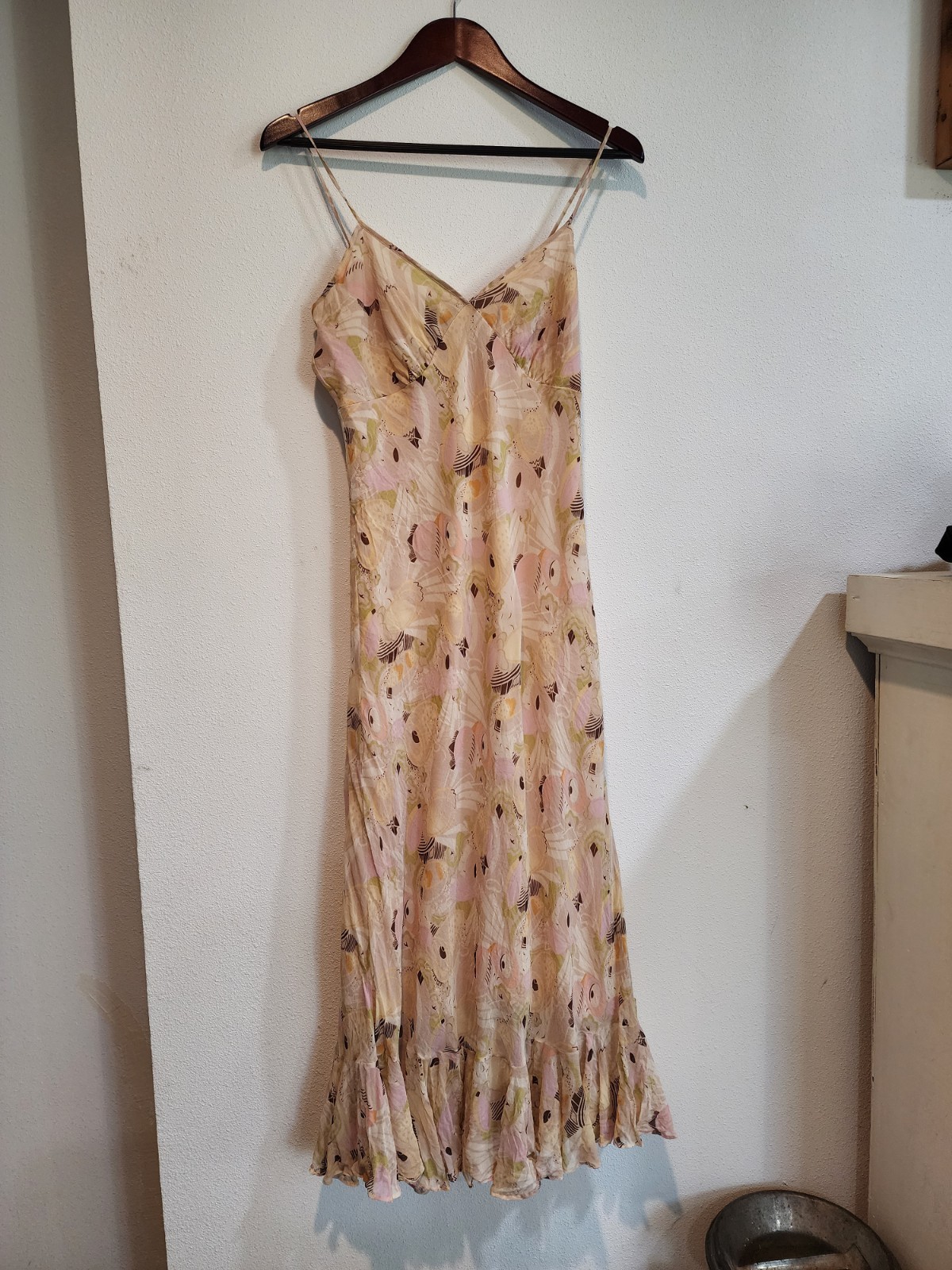 James Coviello Spiegel 100 % Silk Dress Sz 12 Fairy Whimsical Y2K 90s Vintage