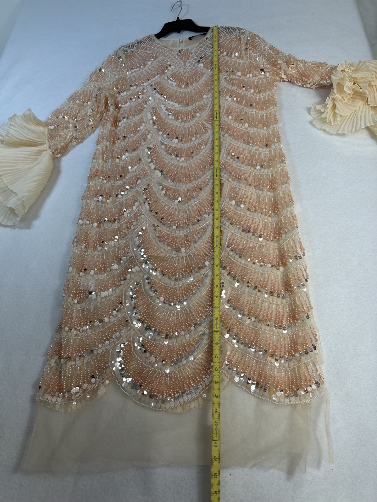 RICH RADI Q’s Custom Beaded Embroidered Gown 2XL $489 Coral Powder