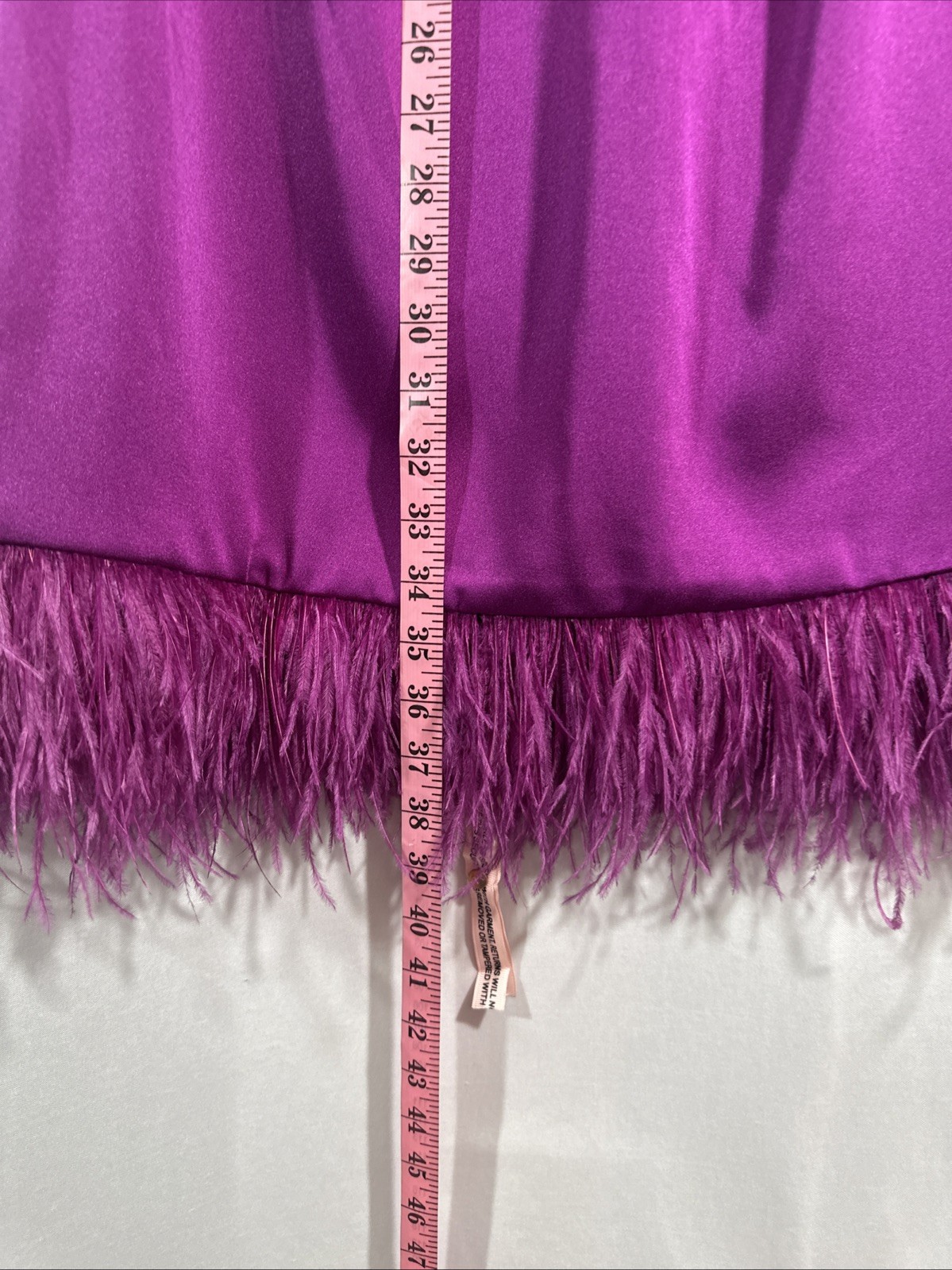 NWT IEENA Mac Duggal [ 2 ] 55805 Feathered Hem High Neck Trapeze Dress #U1531