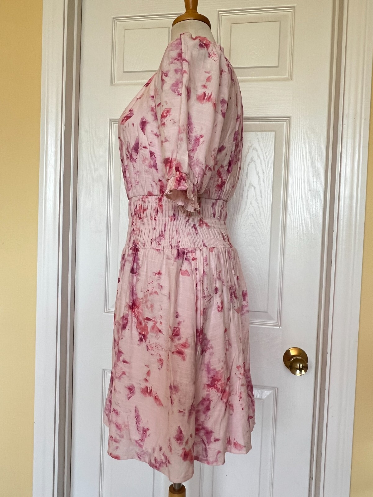 NINE WEST blouson mini dress size M pink