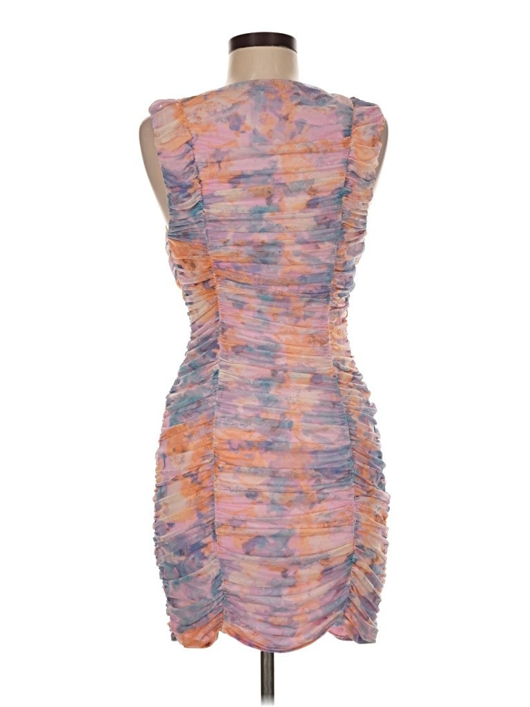BCBG Generation Ruched Bodycon Mini Dress Pastel Watercolor Print | Size Medium