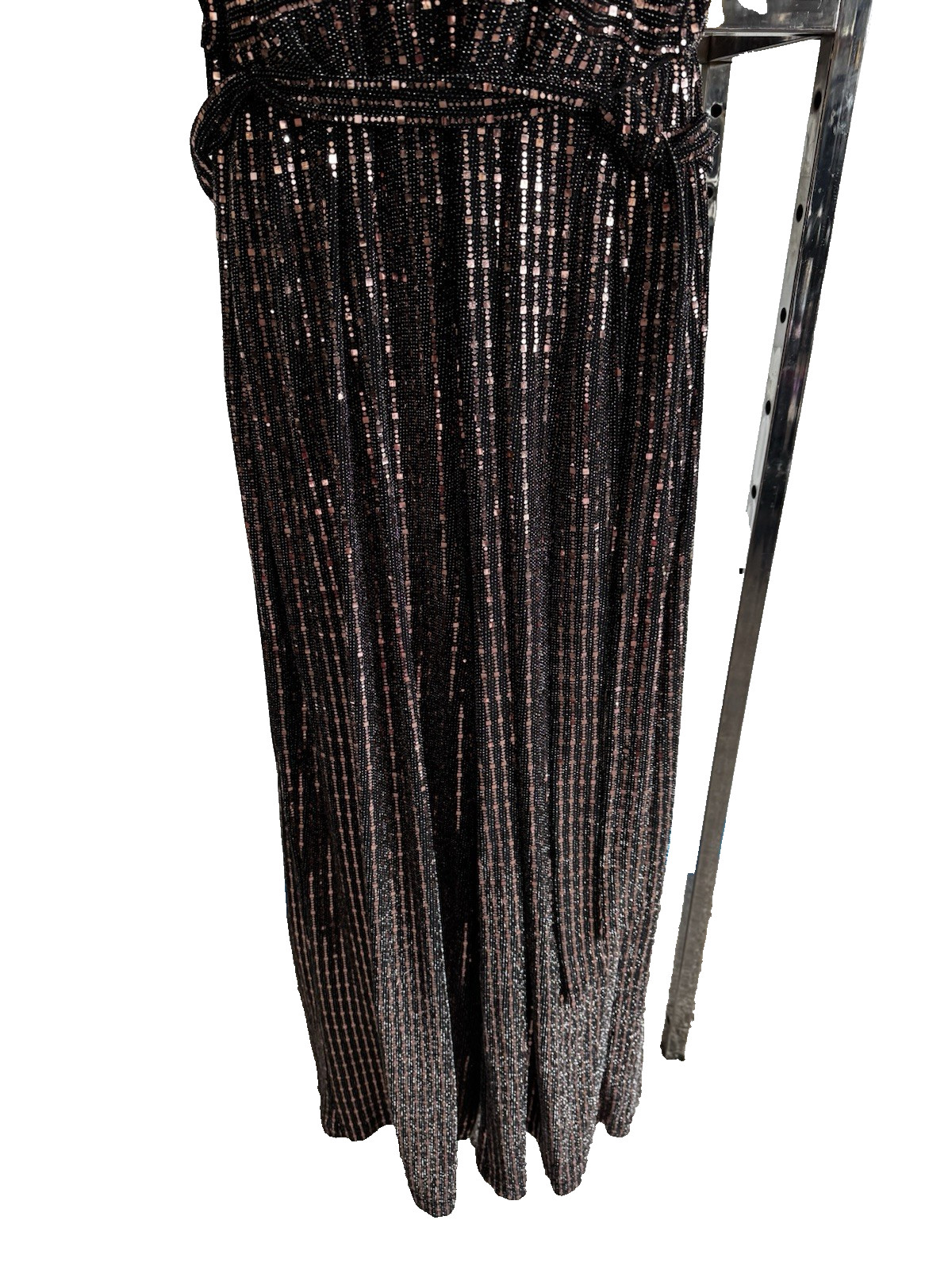 Lane Bryant 1-piece jumper pant suit cocktail dress sequin copper tie belt 18/20