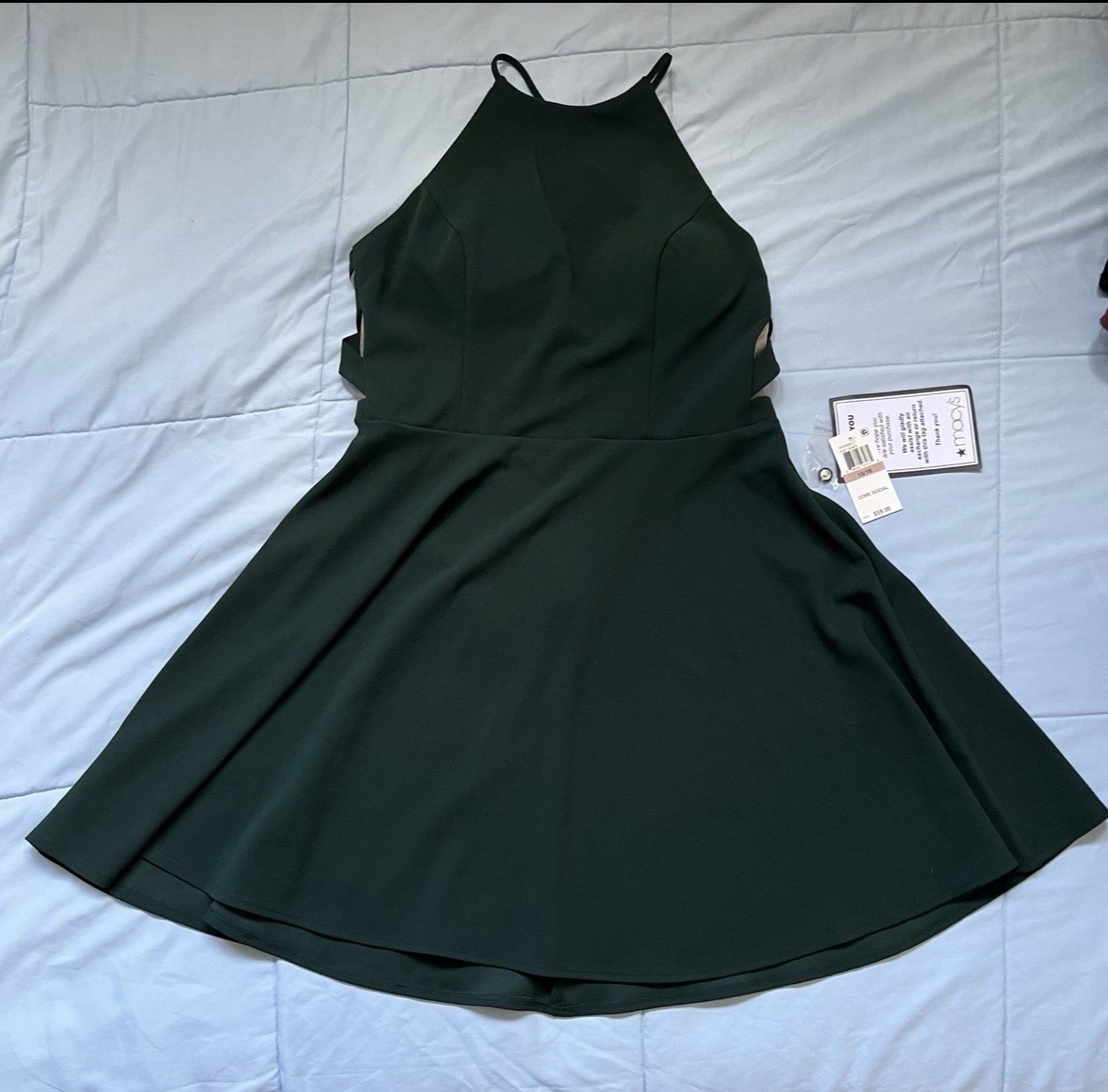 Core Social Green Halter Neck Sleeveless Solid dress Size 15/16