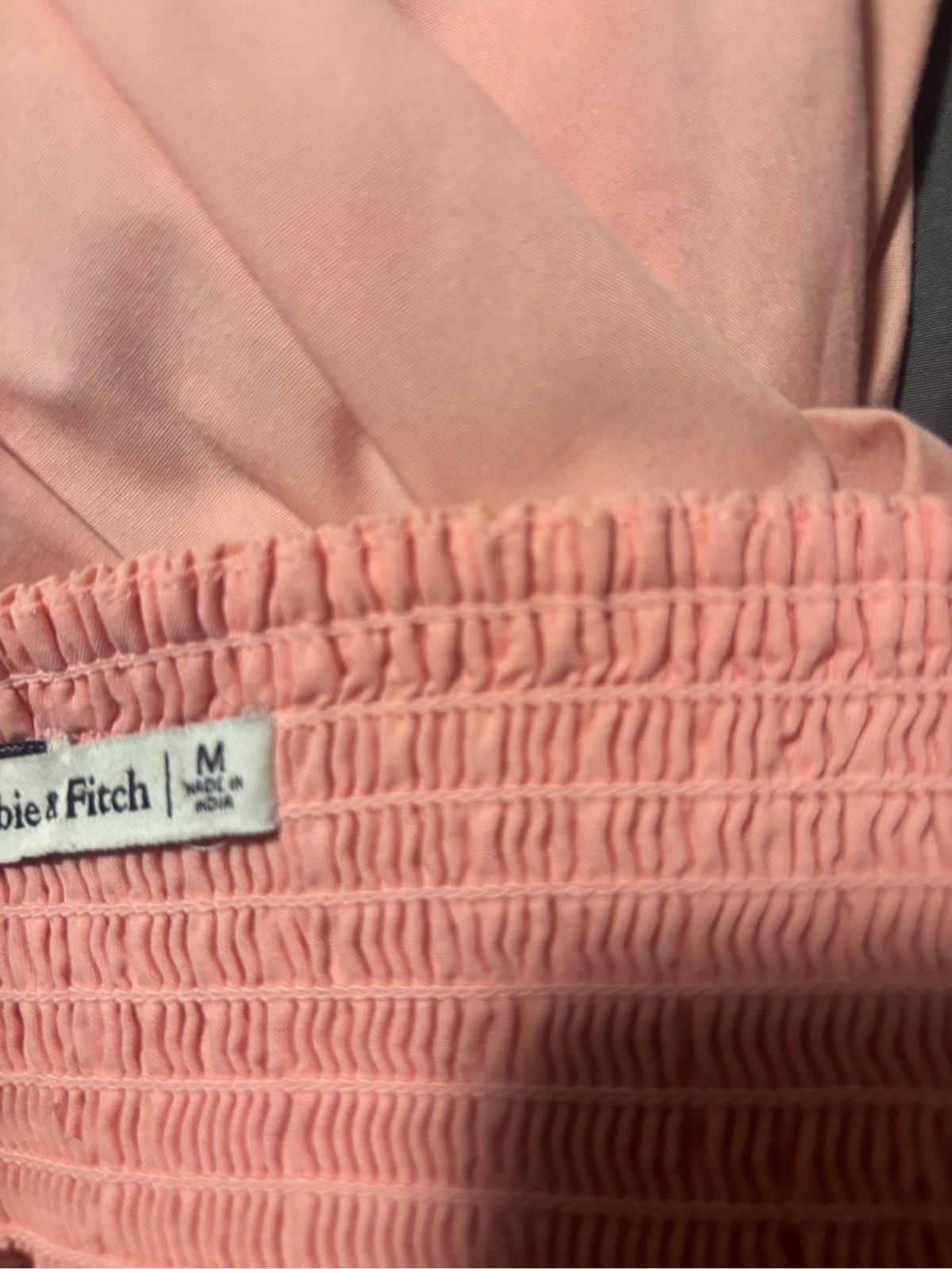 Abercrombie & Fitch Smocked Puff Sleeve Babydoll Dress Women’s M Peach