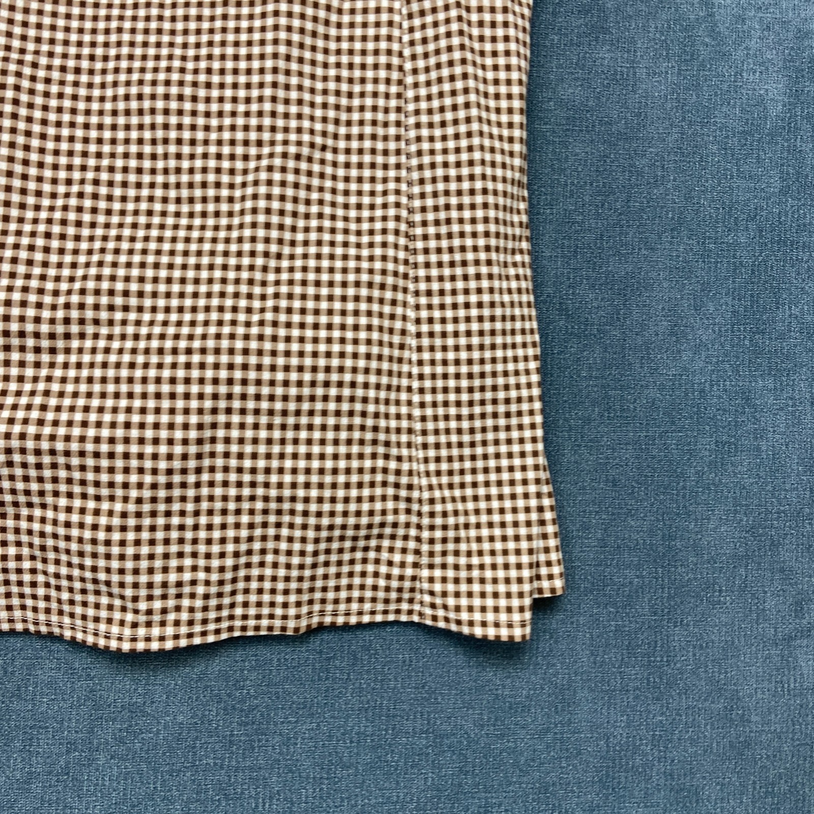 Abercrombie & Fitch Tweed Split Mini Dress Women Small Brown Lined Gingham Check