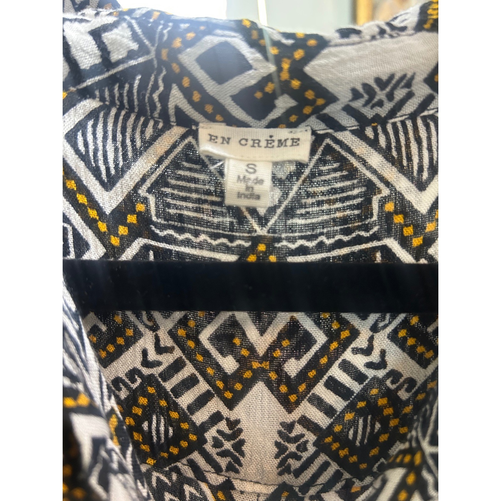 Boho Geo Chic Flowy Maxi Dress Women’s Small Modern Tribal Print