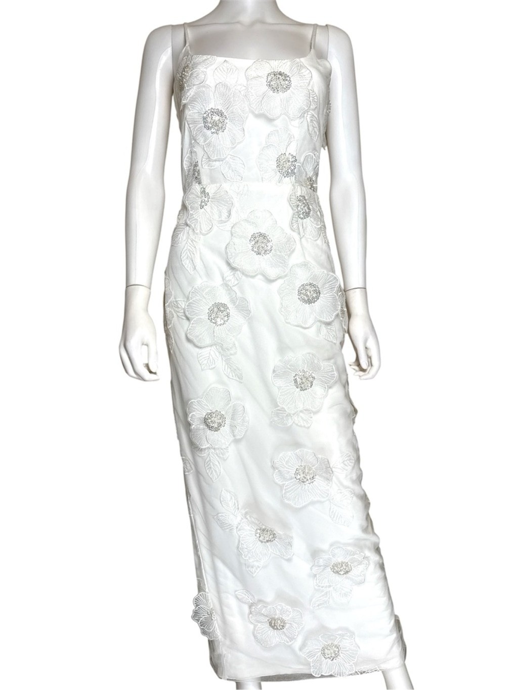 NWT $448 ELLIATT Dahlia Midi Dress With 3d Floral Applique Small