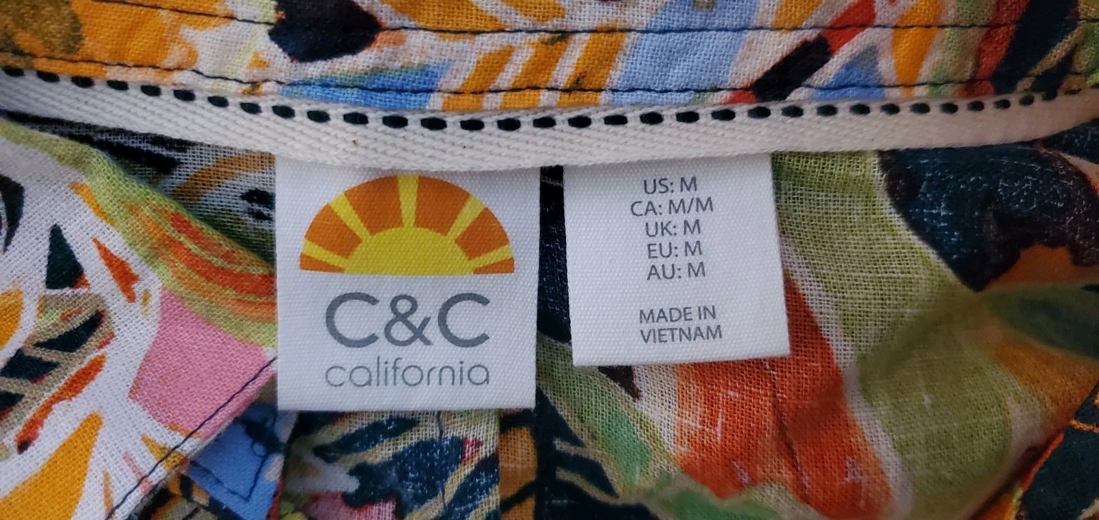 C&C California NWOT Linen Blend Tropical Short Sleeve Maxi Beachwear Dress M