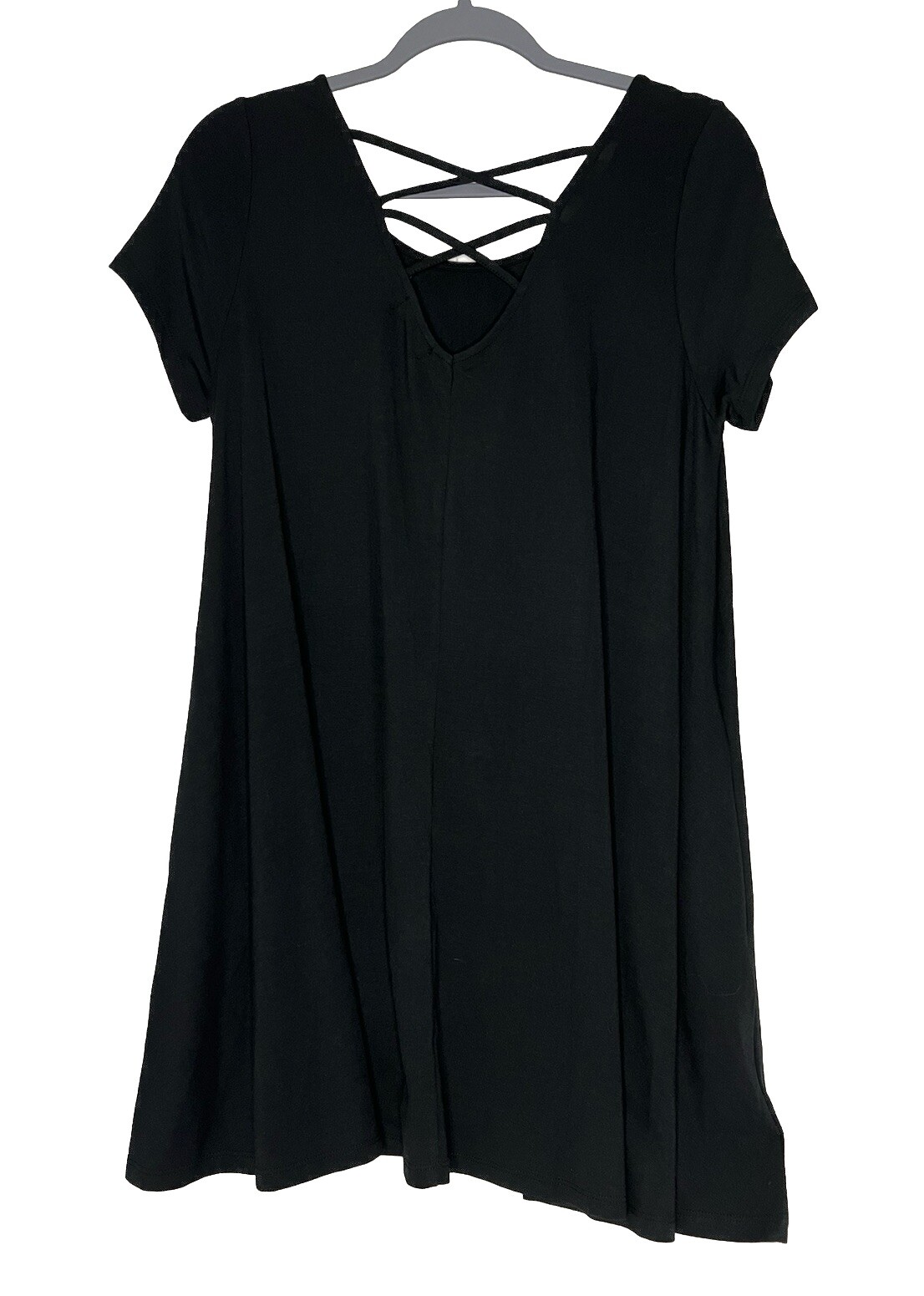 NWT Mountain Mamas Criss Cross Shorty Tunic Dress S/M, L/XL Midnight Black T-14