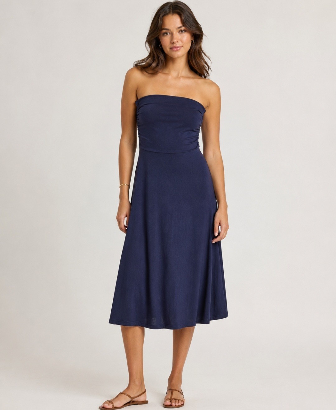 OGL Midnight Acetate Non-slip Strapless Midi Brami Dress Evening size L