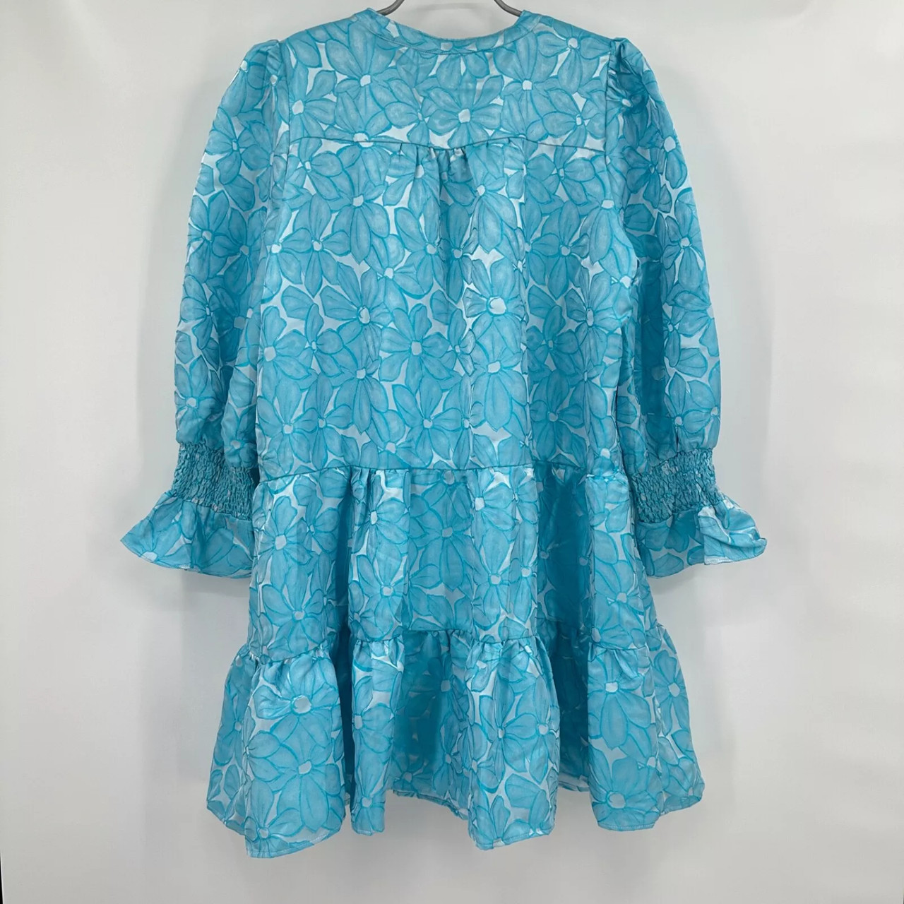 Pomander Place by Tuckernuck Blue Daisy Jacquard Kenzo Dress size L Large