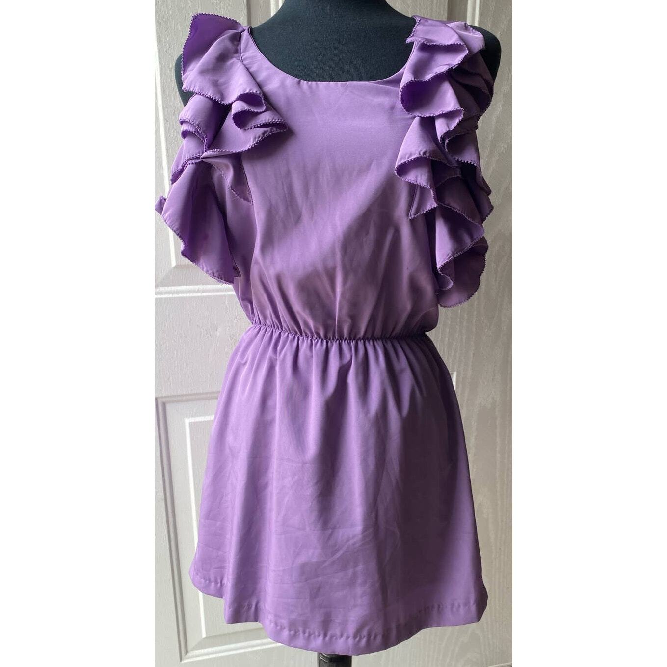 Pink Martini Women’s Purple Ruffle Sleeveless Mini Dress Women’s Size X-Small