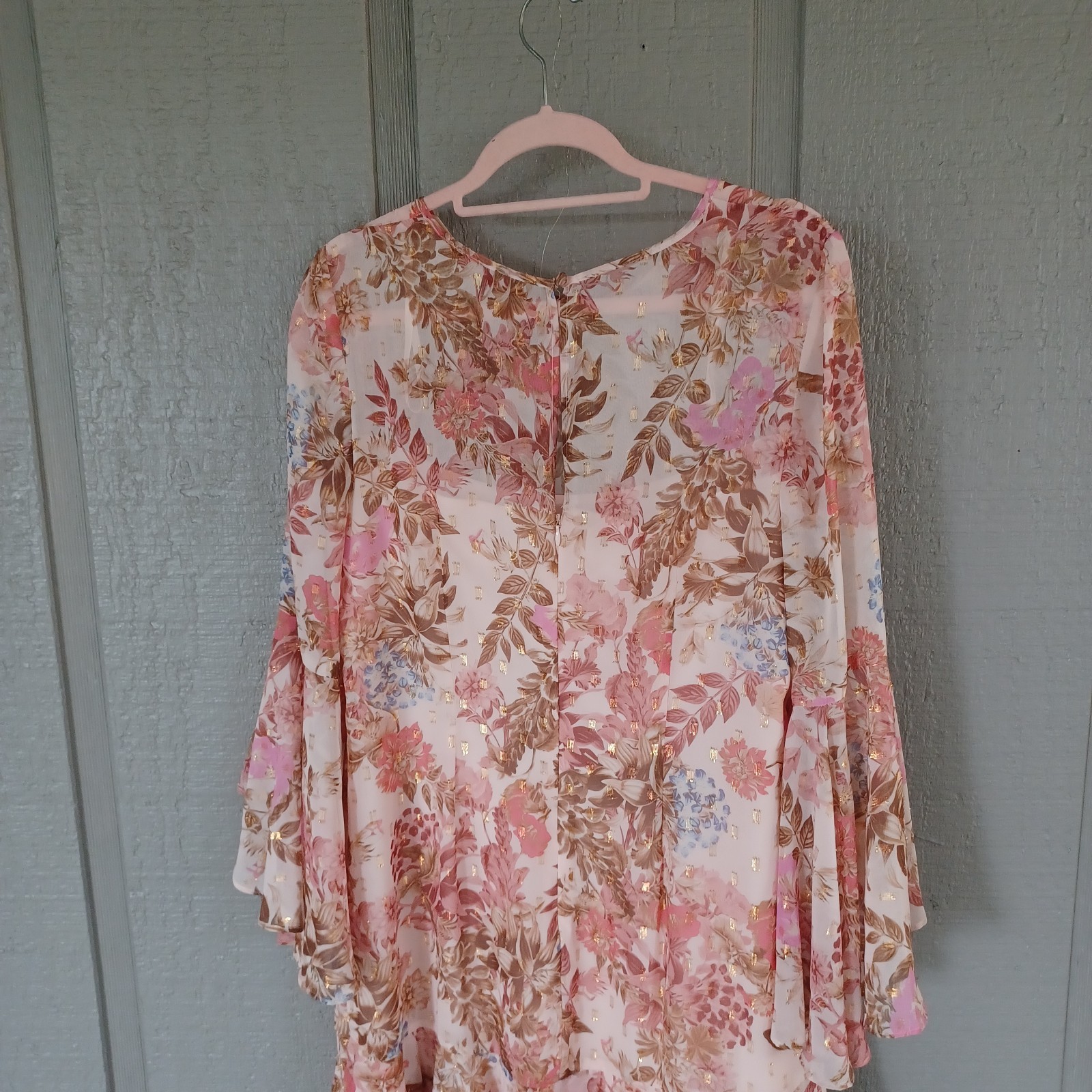 Eliza J Floral Chiffon Shift Mini Dress Size 10 Women Wedding Guest Feminine
