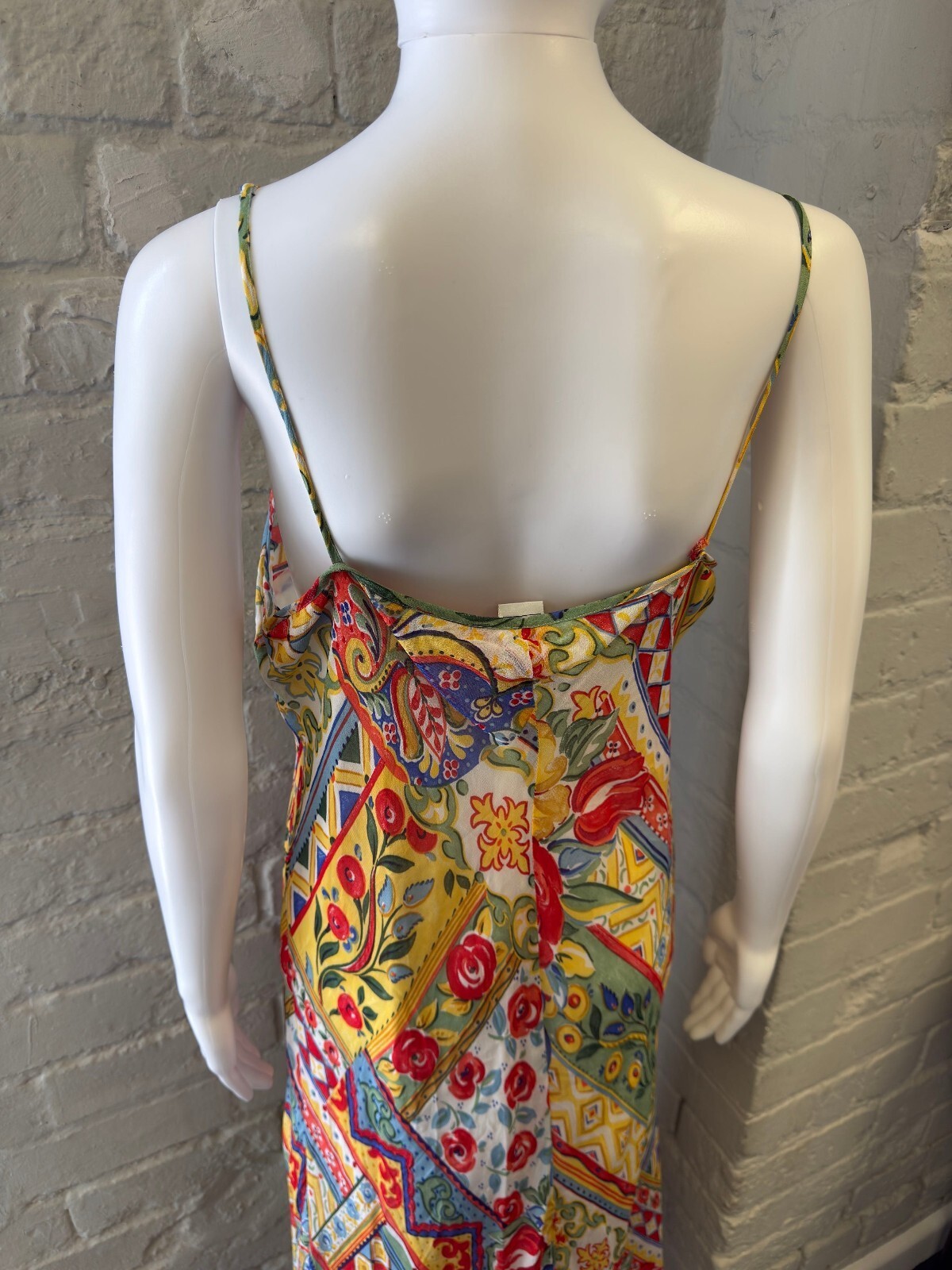 Floral Patterned Maxi Slip Dress with Spaghetti Straps
