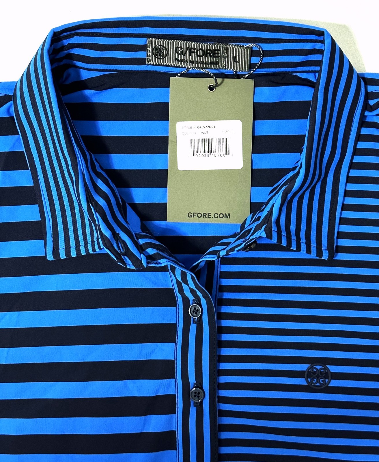 G/FORE Women’s Mixed Stripe Golf Dress Twilight Size-L NWT