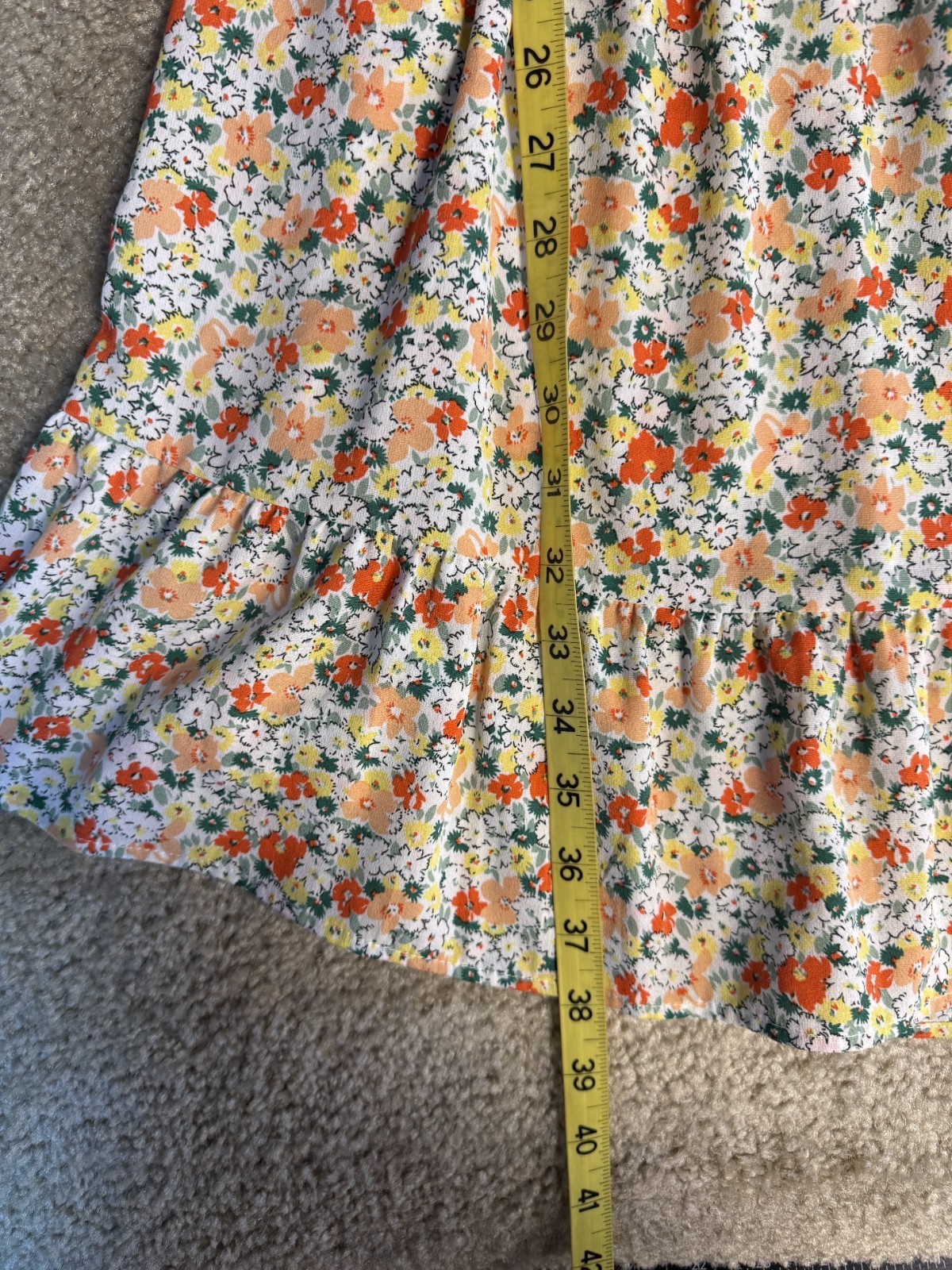 BTFBM Dress Size M Midi 3/4 Sleeve Floral Adjustable Waist Back Tie Boho D652