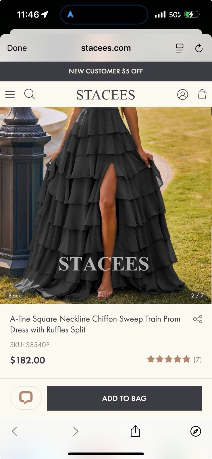 BNWT Stacees Black Chiffon Ruffle Formal Gown – Size 18 – Evening Dres
