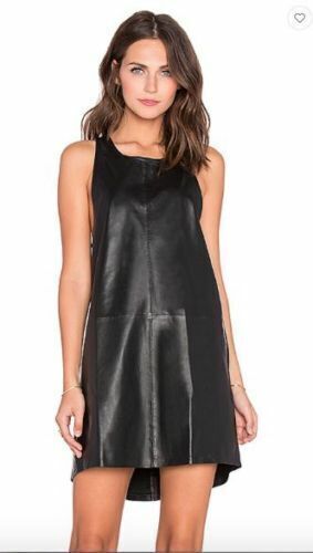 Elegant New Women’s Black Leather Dress Real Sheepskin Causal Wear Ladies Dress
