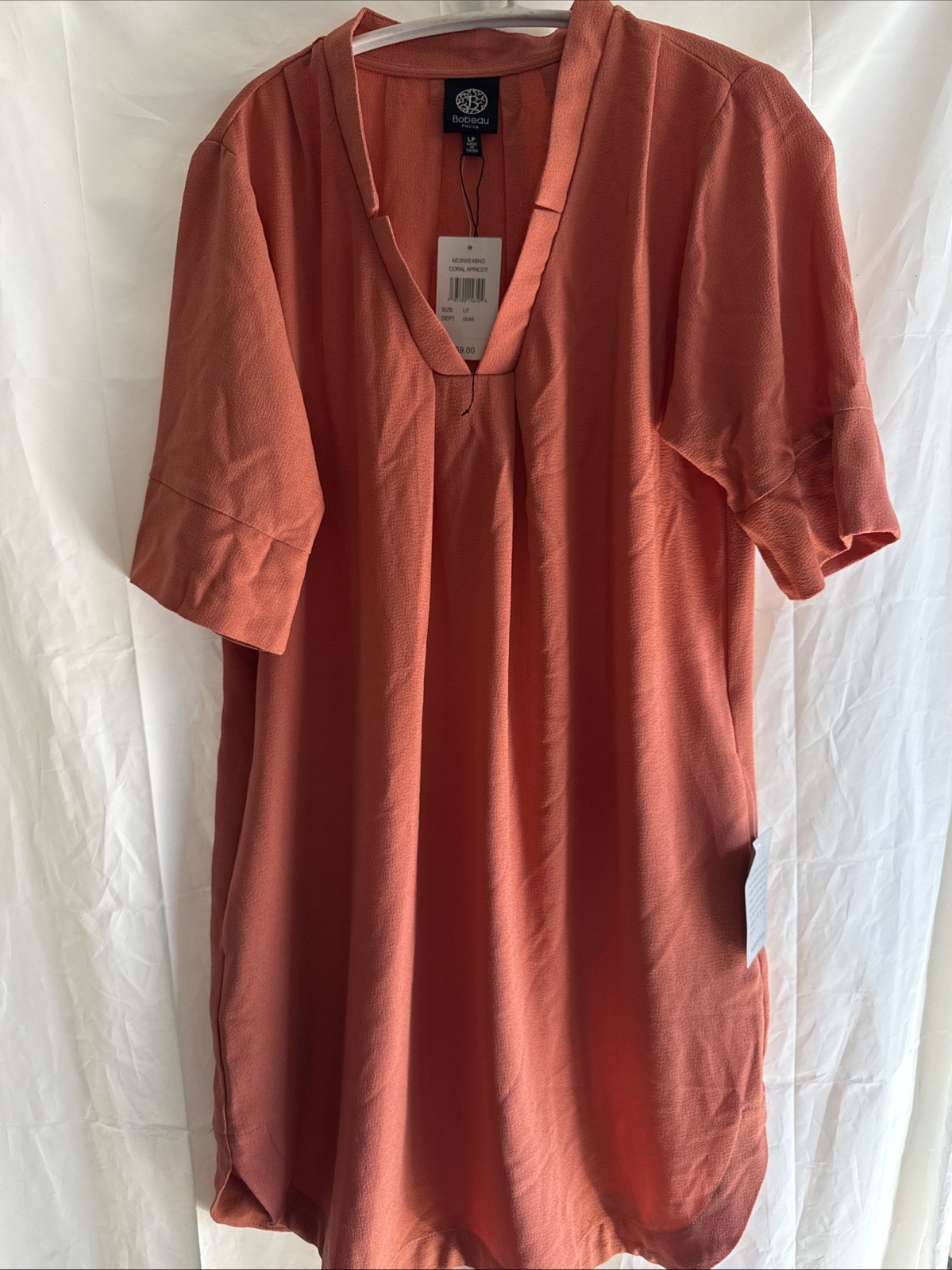 Bobeau Petite Coral Apricot Dress With Pockets