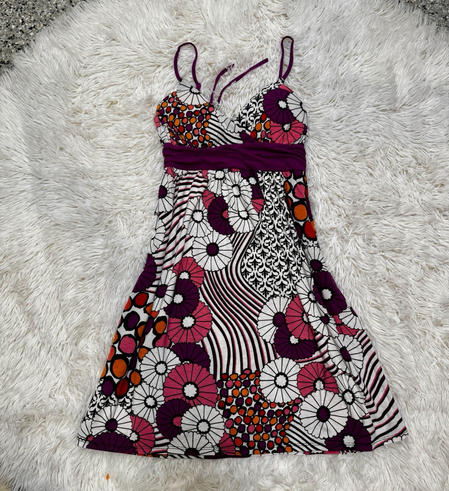 Y2K Derek Heart Tank Mini Dress Funky Print Sz S Fairy Mermaid Whimsy Core