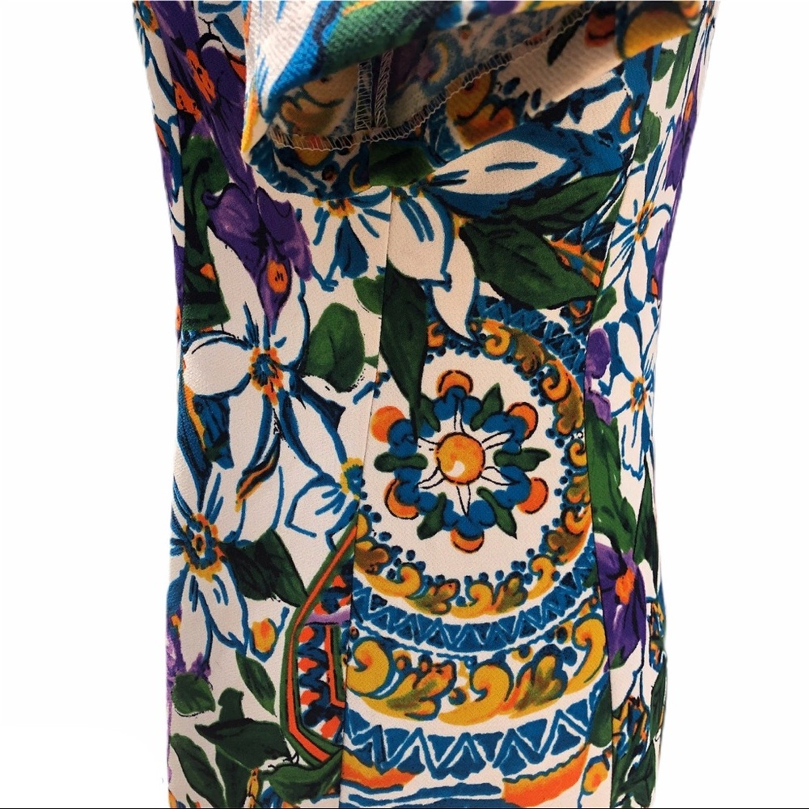 I. Madeline multi color floral lined sheath dress medium