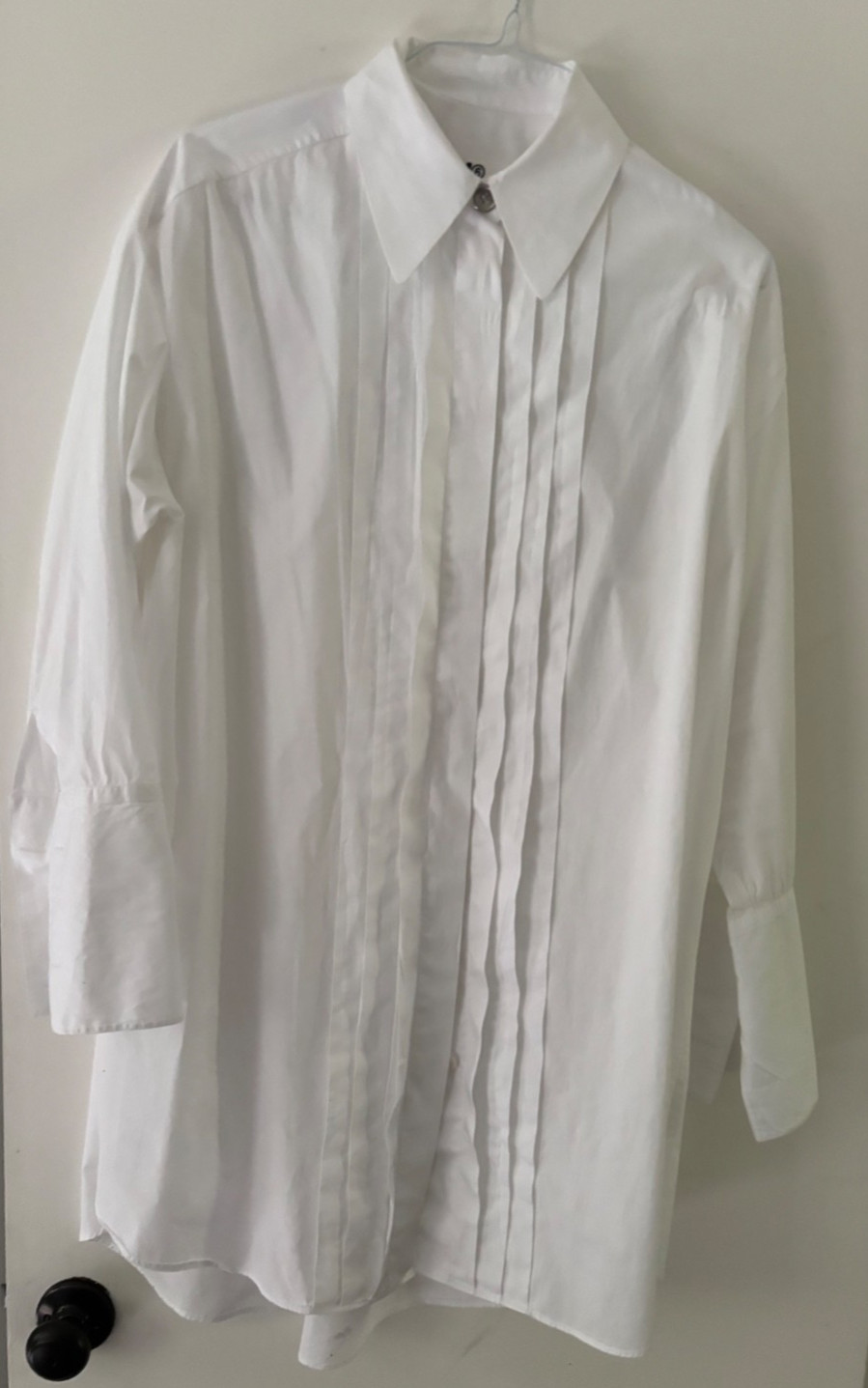 MM6 Maison Margiela Poplin Women’s white tuxedo shirt Minidress Italy 38