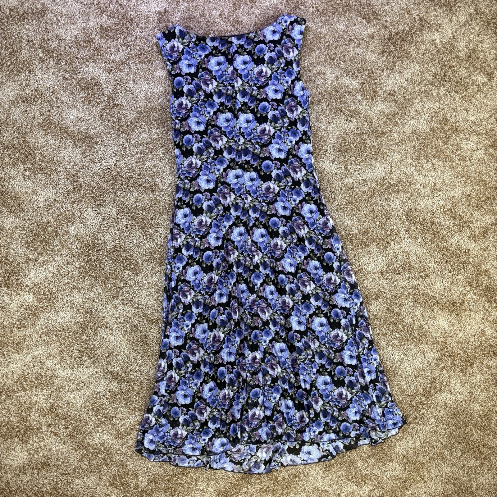 Connected Apparel Floral Lightweight & Breathable Sleeveless Midi Dress Size 4
