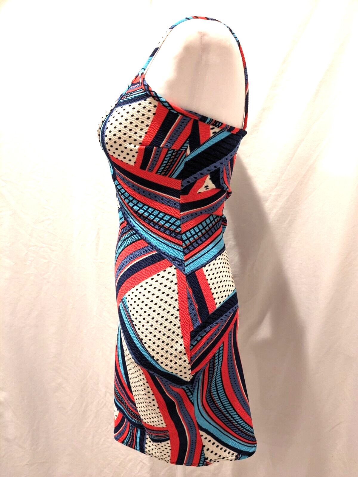 Boohoo Womens Cami/Sheath Shapely and Strapy Abstract Colorful Dress Sz: 4 Artsy